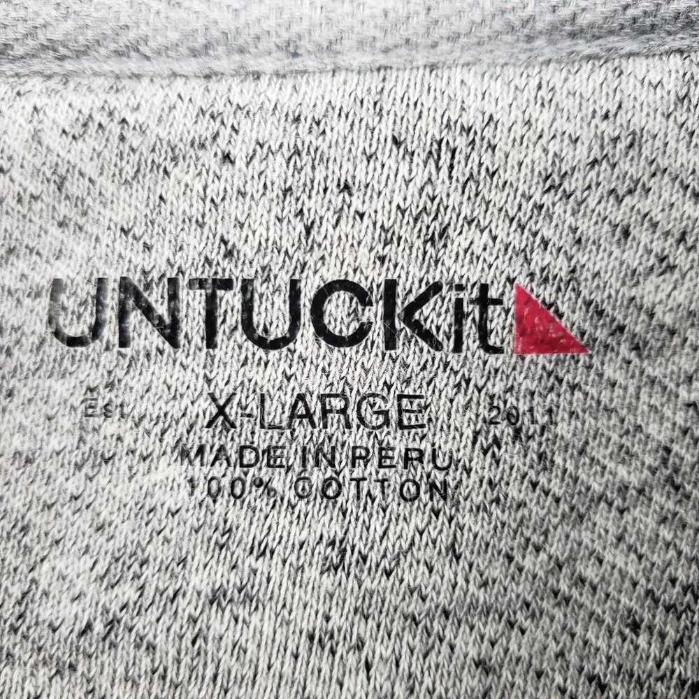 UNTUCKit Men’s Sweater XL Heather Gray Cowl Neck Pullover‎ Casual Cotton Comfort